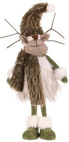 Karácsonyi dekoráció Álló szarvas, magasság 45 cm,zöld/fehér