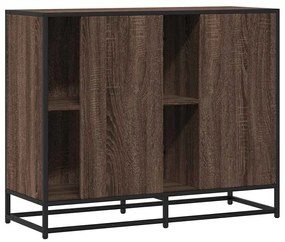 barna tölgy színű szerelt fa tálalószekrény 92 x 35 x 76 cm