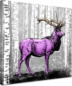 Vászonkép 40x40 Szarvas Nyírfa Erdő