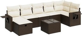 vidaXL 8 részes barna polyrattan kerti ülőgarnitúra párnákkal