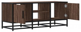 barna tölgy színű szerelt fa és fém TV-szekrény 100x35x41 cm