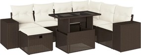 vidaXL 8 részes barna polyrattan kerti ülőgarnitúra párnákkal