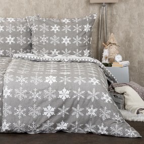 4Home Christmas Time flanel ágyneműhuzat, szürke, 140 x 200 cm, 70 x 90 cm