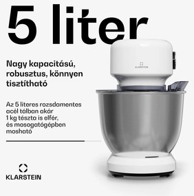 Klarstein Bella Evo konyhai robotgép | bolygókeverő rendszer | 3 keverőfelszerelés | 1500 W | 5 l