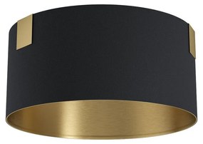 Eglo 39963 Tortola 1 mennyezeti lámpa, textil burával, sárgaréz belső festéssel, fekete, E27 foglalattal, max. 1x40W, IP20