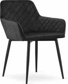 AKCIÓ Fekete bársonyszék NOLA II. minőség