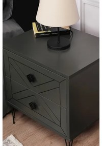 Éjjeliszekrény LUNA 55x50 cm antracit/fekete
