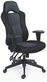 Főnöki szék, fekete/szürke gyöngyszövet-borítás, fekete lábkereszt, MAYAH Super Racer (BBSZVV43)