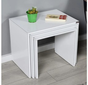 Adore Furniture KÉSZLET 3x Kávésasztal fehér AD0132