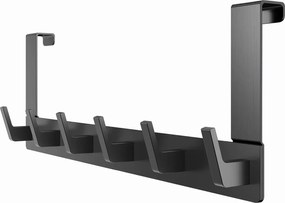 Non-invazív Ajtó Akasztó Fekete Loft Fém Akasztókkal Nagy