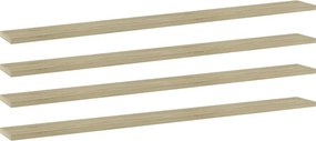 vidaXL 4 db sonoma-tölgy színű forgácslap könyvespolc 100 x 10 x 1,5 cm