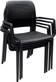 Rakásolható szék, fekete, DENTON NEW