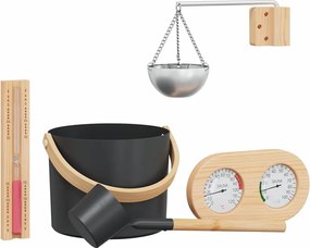 vidaXL Szauna Kiegészítő Készlet 5 pcs Fekete