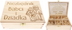 Fából készült doboz nélkülözhetetlen Nagymama És Nagypapa Napja Gravírozás Ingyenes