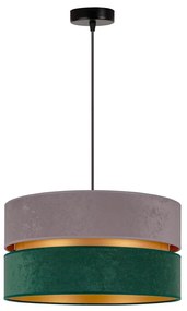 Duolla - Csillár zsinóron DUO 1xE27/15W/230V átm. 40 cm szürke/zöld/arany