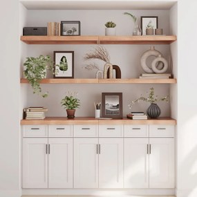 világosbarna kezelt tömör tölgyfa fali polc 180 x 60 x (2-6) cm