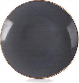 Ebédlő Tányér Kerámia Szürke Lapos Nagy Főételekhez 27CM