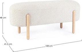 Krémszínű buklé párnázott pad Dayla – Bizzotto