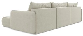Krémszínű kinyitható-tárolóhelyes sarokkanapé Nanea – Makamii