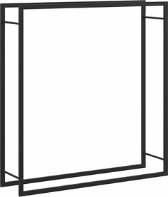 vidaXL fekete acél tűzifatároló állvány 110x28x116 cm