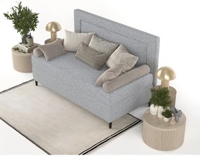 Szürke kárpitozott egyszemélyes ágy 90x200 cm Alba – Maison de Rêve