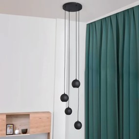 LED Csillár zsinóron MIDWAY 4xGU10/4,8W/230V fekete