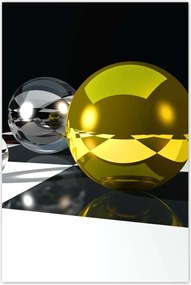 Poszterek 60x90 Sárga gömb a sakktáblán