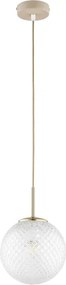 Brilagi - Kábelre függesztett csillár STELLA 1xE27/60W/230V átm. 18 cm bézs/arany