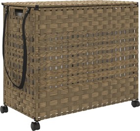 vidaXL rattan szennyeskosár kerekekkel 66x35x60 cm