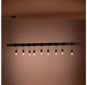 Eglo 39939 - Csillár zsinóron TOWNSHEND-B 9xE27/40W/230V fekete