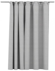 szürke vászonhatású sötétítőfüggöny kampókkal 290 x 245 cm