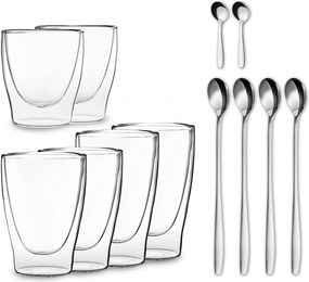 Feelino DUOS, duplafalú poharak, 2 x 80, 310, 400 ml, kanállal