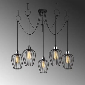 Csillár zsinóron TEL 5xE27/40W/230V pók