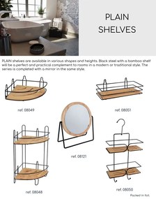 BISK Erga Plain, sarok drótpolc 186x186x90 mm, fekete matt-barna, ERG-08049