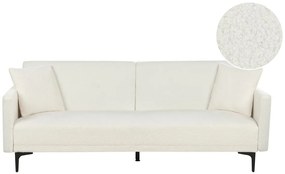 Törtfehér buklé kanapéágy LUCAN Beliani