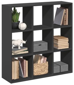 fekete szerelt fa térelválasztó könyvespolc 102x29x103,5 cm