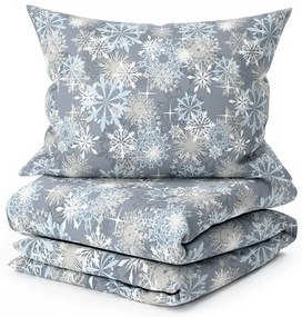 SNOWFLAKE kékesszürke mikroszálas flanel ágyneműhuzat Ágyneműhuzat mérete: 70 x 90 cm | 140 x 200 cm