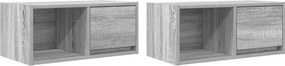 vidaXL 2 db szürke sonoma szerelt fa fali TV-szekrény 60x31x25,5 cm
