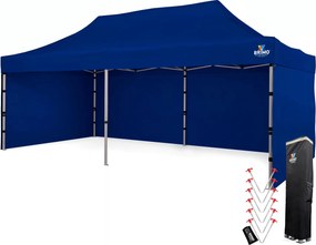 Alumínium esküvői sátor 3x6 m – elegáns és gyorsan felállítható - plusz 3 oldalfal - Kék