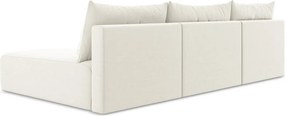 Krémszínű bársony kinyitható-tárolóhelyes (U alakú) sarokkanapé Kalena – Makamii