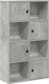 vidaXL betonszürke szerelt fa könyvespolc 60x24x101,5 cm