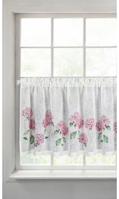 Mona hortenzia mintás vitrázs függöny Fehér/rózsaszín 60x150 cm