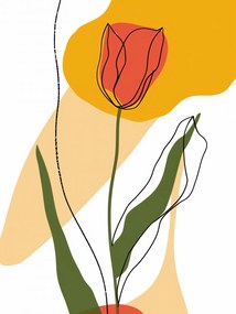 Poszter 30x40cm Átrajzolt tulipán