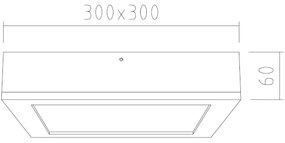 APLED - LED Mennyezeti lámpa QUADRA LED/24W/230V tölgy