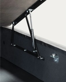 Szürke kárpitozott ágyneműtartós franciaágy 140x190 cm Matters – Kave Home