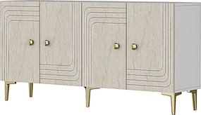 Lessi 150 - White, Travertine, Gold