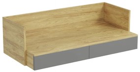 MOBIUS irodai asztal 2S szín: hikora tölgy/szürke