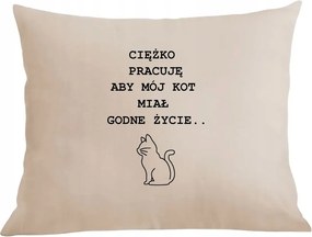 Vicces párnahuzat Keményen dolgozom a Macskának