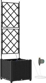 vidaXL Kerti cserép Fekete 40 x 40 x 142 cm Acél