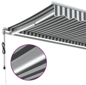 antracitszürke-fehér LED-es automata napellenző 400 x 350 cm
